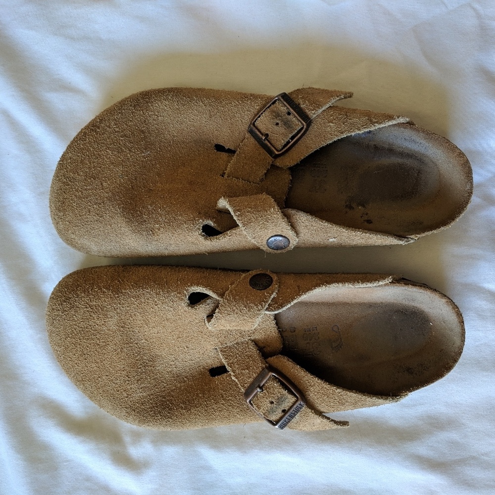 Birkenstock Brown Leather/Suede Clogs